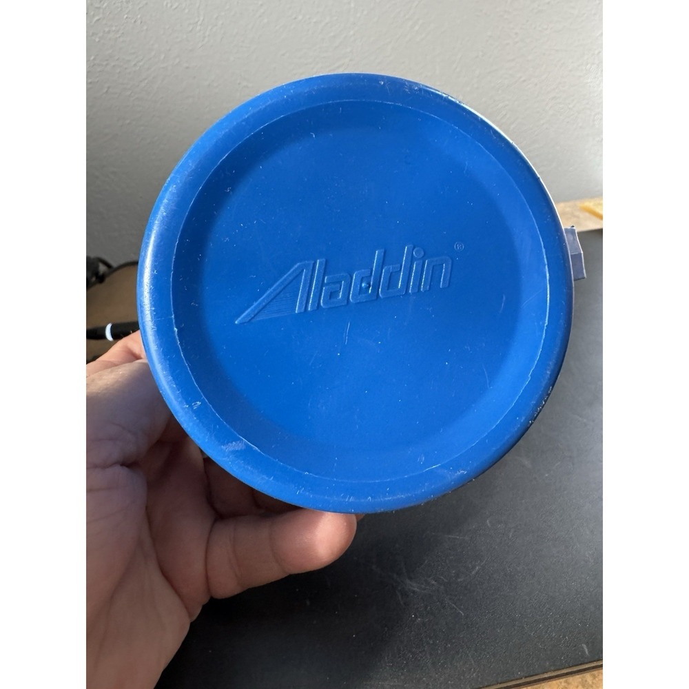 Vintage Alladin Blue Thermos Lid Large Thermos